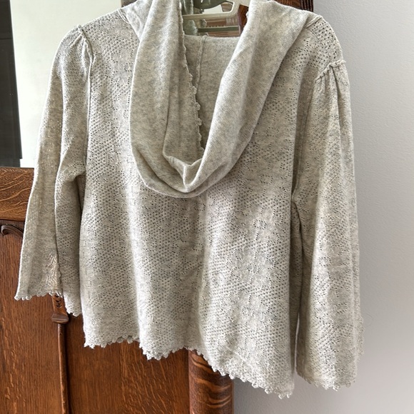 Anthropologie Moth sweater. Hood on back. Floral knit. - Picture 6 of 7